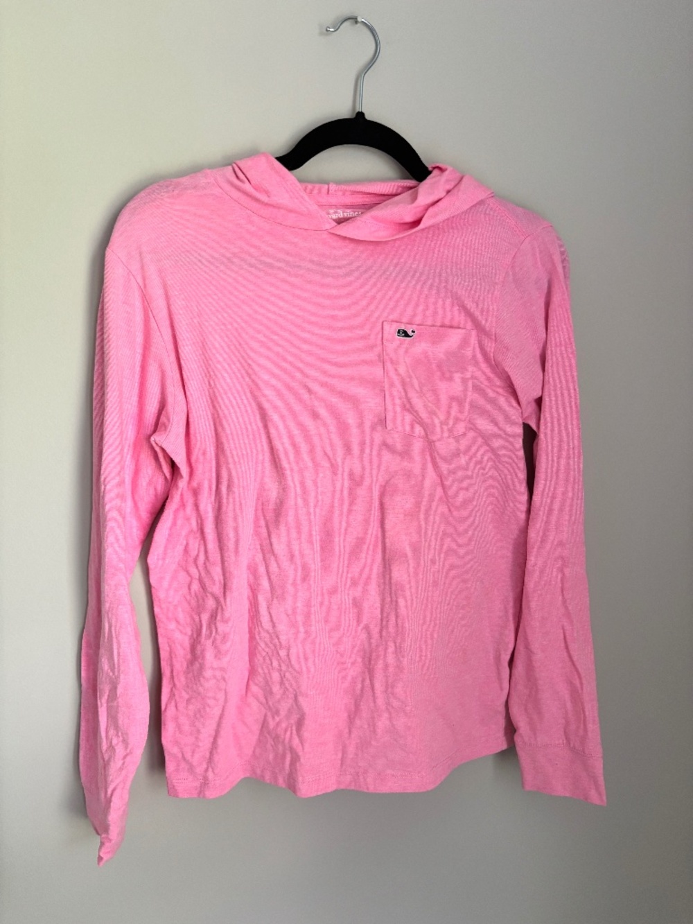 Vineyard Vines Kids Edgartown Pink Hooded Long Sleeve Pocket Tee Size L (16)